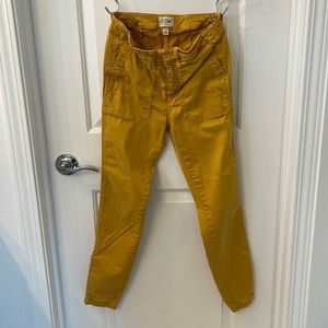 Jcrew yellow pants, size 27, ankle length with ankle zippers